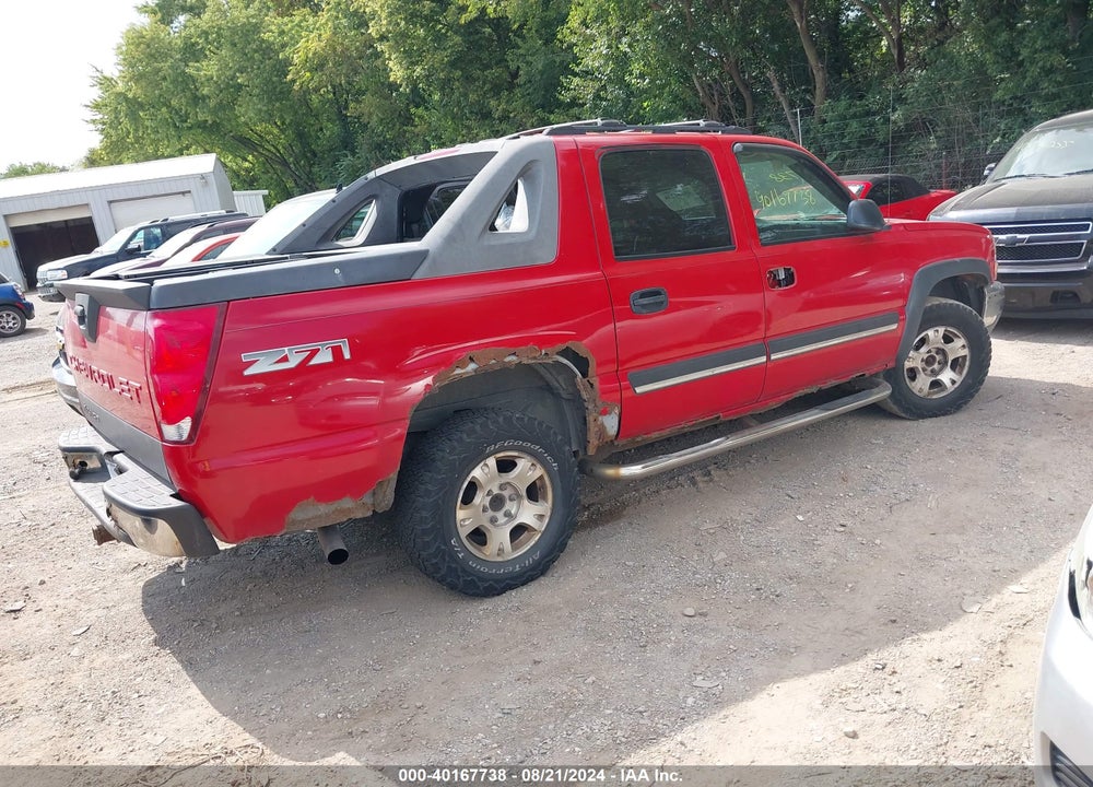 2004 CHEVROLET AVALANCHE 1500 VIN: 3GNEK12T14G307716