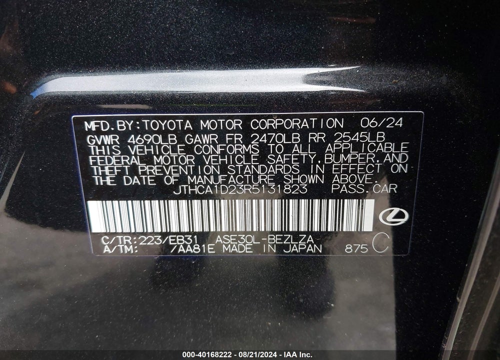2024 LEXUS IS 300 VIN: JTHCA1D23R5131823