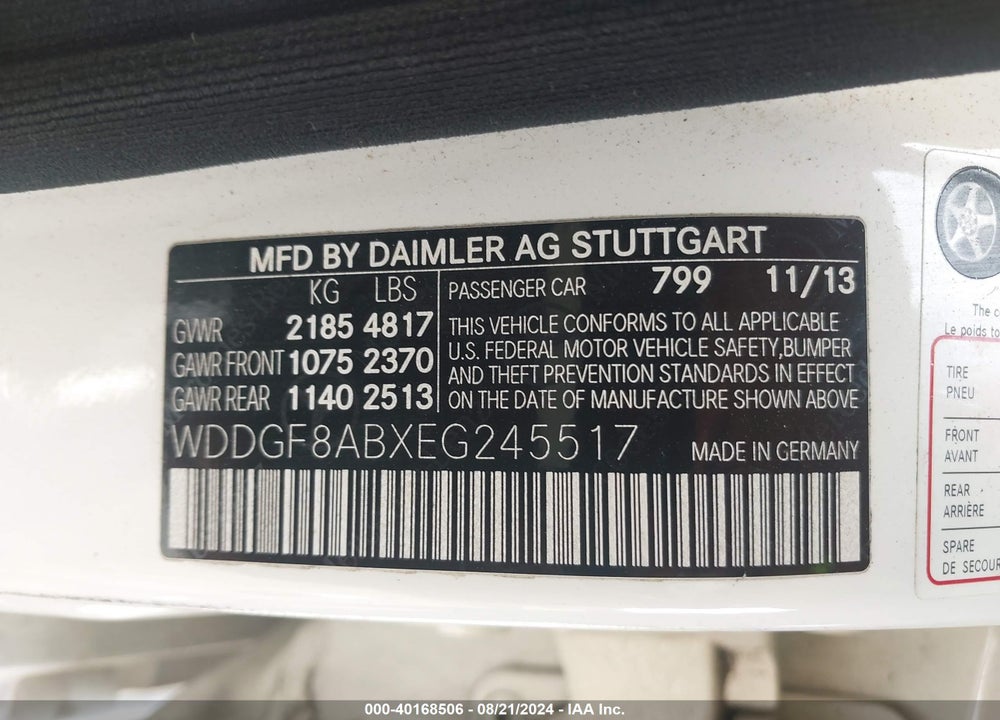 2014 MERCEDES-BENZ C 300 LUXURY 4MATIC/SPORT 4MATIC VIN: WDDGF8ABXEG245517