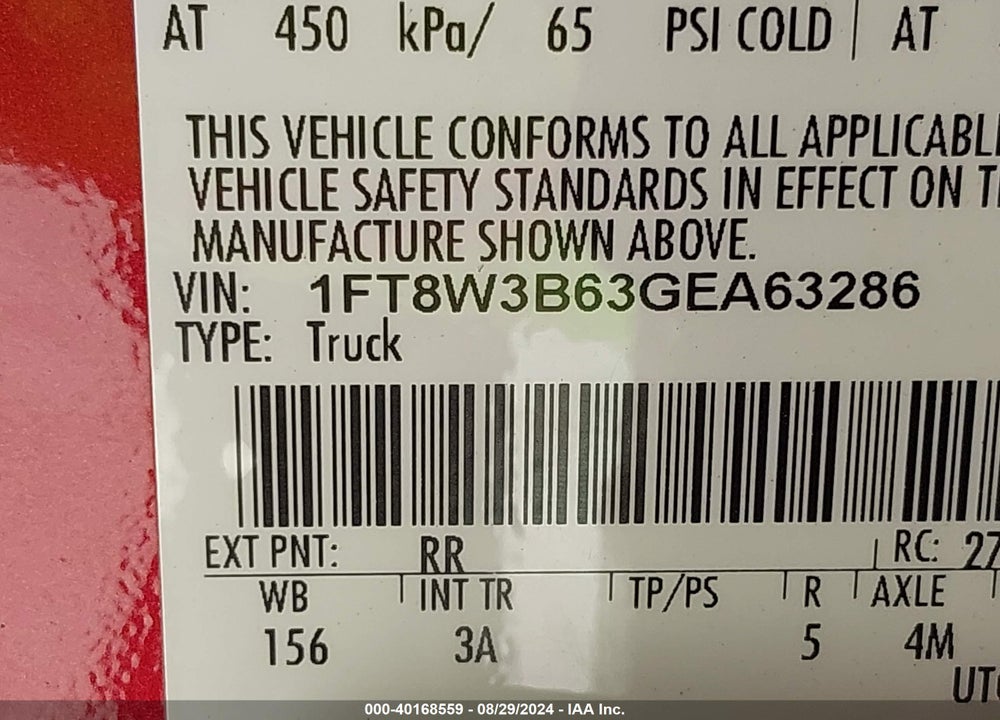 2016 FORD F-350 XLT VIN: 1FT8W3B63GEA63286