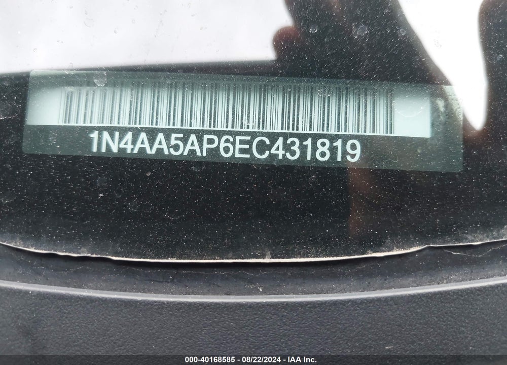 2014 NISSAN MAXIMA 3.5 SV VIN: 1N4AA5AP6EC431819