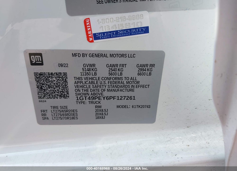 2023 GMC SIERRA 2500HD AT4 VIN: 1GT49PEY6PF127261