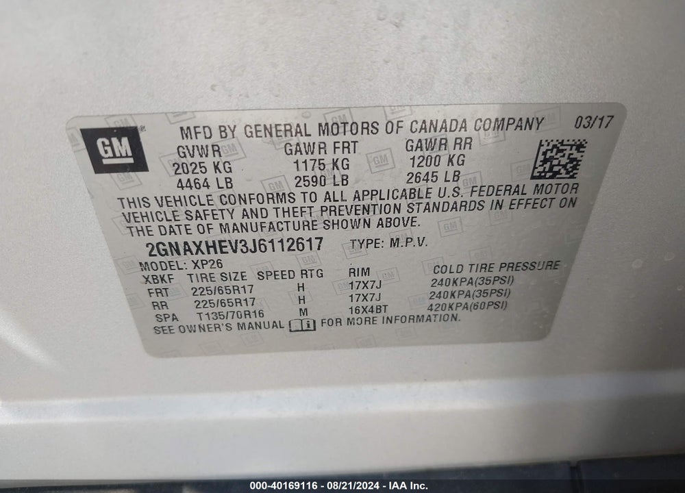 2018 CHEVROLET EQUINOX LS VIN: 2GNAXHEV3J6112617