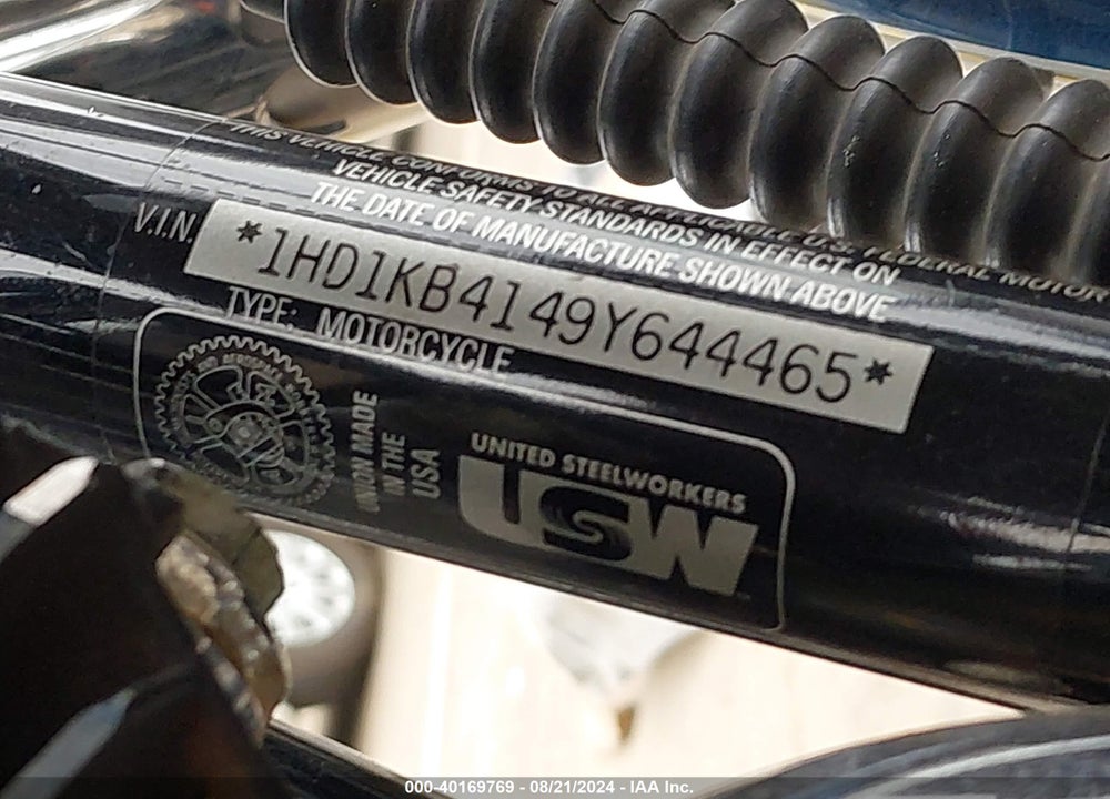 2009 HARLEY-DAVIDSON FLHX VIN: 1HD1KB4149Y644465