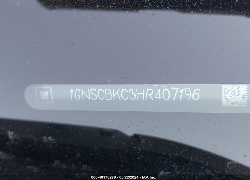 2017 CHEVROLET TAHOE LT VIN: 1GNSCBKC3HR407196