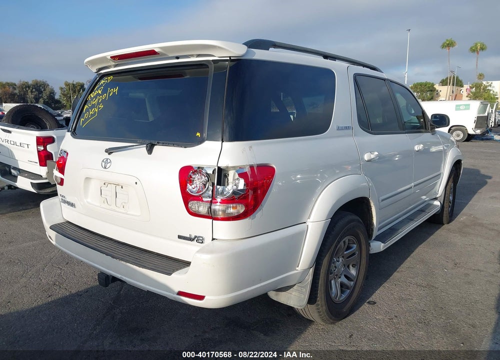 2007 TOYOTA SEQUOIA LIMITED V8 VIN: 5TDZT38A07S293189