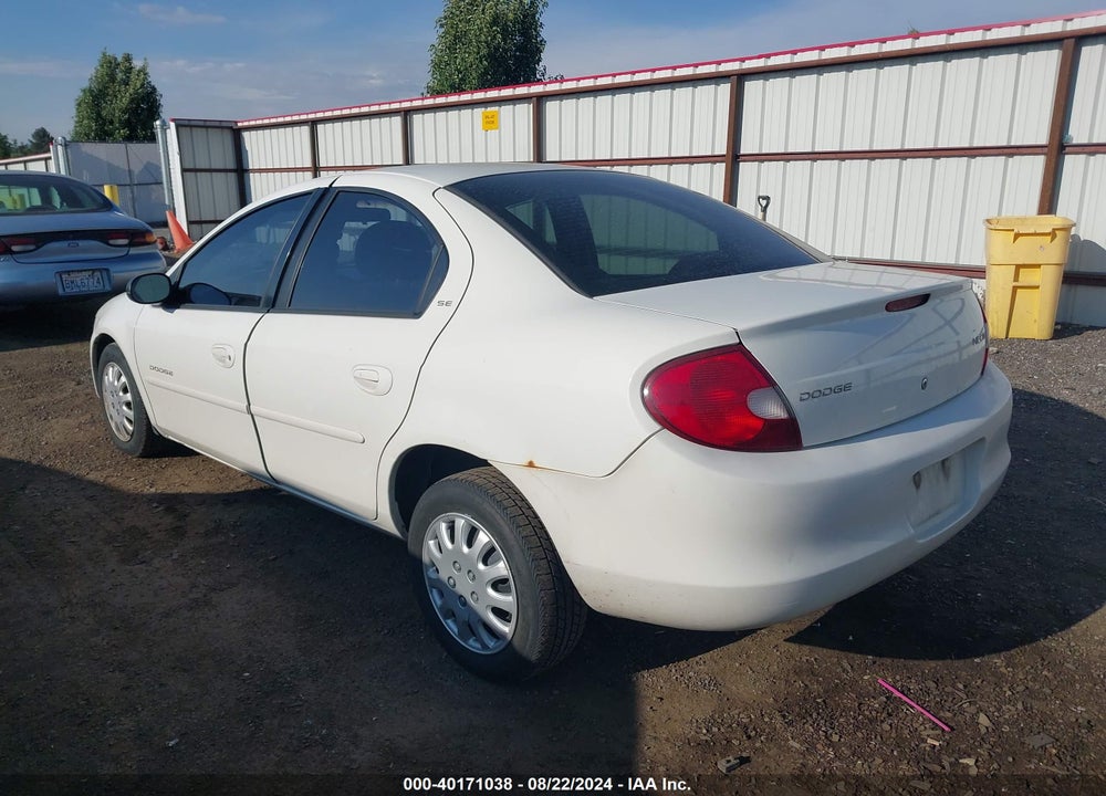 2001 DODGE NEON SE VIN: 1B3ES46C31D196360