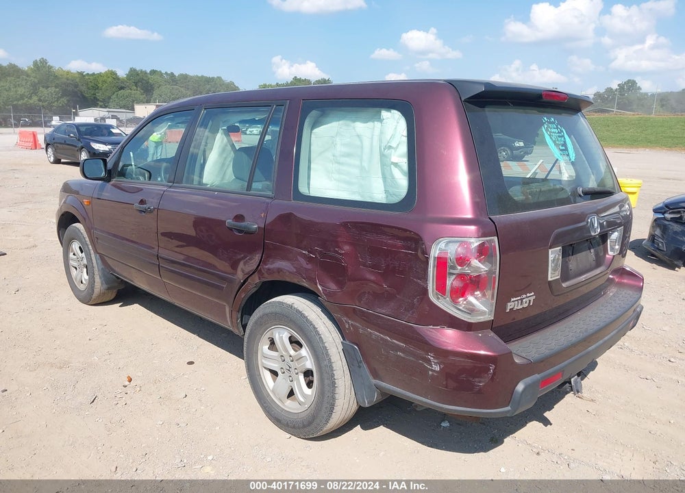 2007 HONDA PILOT LX VIN: 5FNYF28137B020877