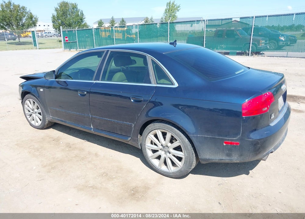 2008 AUDI A4 2.0T VIN: WAUDF78E98A046180