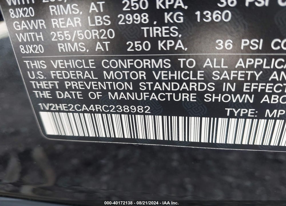 2024 VOLKSWAGEN ATLAS CROSS SPORT 2.0T SE W/TECHNOLOGY VIN: 1V2HE2CA4RC238982