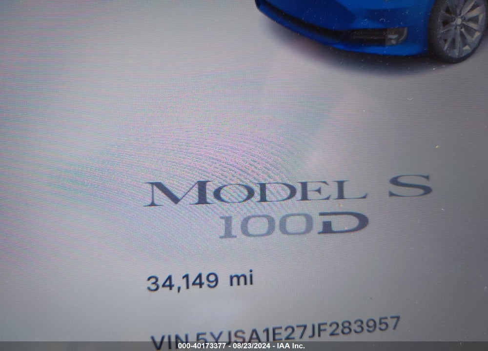 2018 TESLA MODEL S 100D/75D/P100D VIN: 5YJSA1E27JF283957
