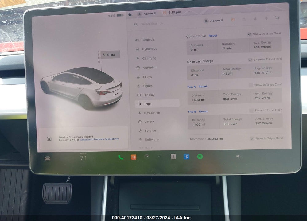2019 TESLA MODEL 3 LONG RANGE/MID RANGE/STANDARD RANGE/STANDARD RANGE PLUS VIN: 5YJ3E1EA7KF407601