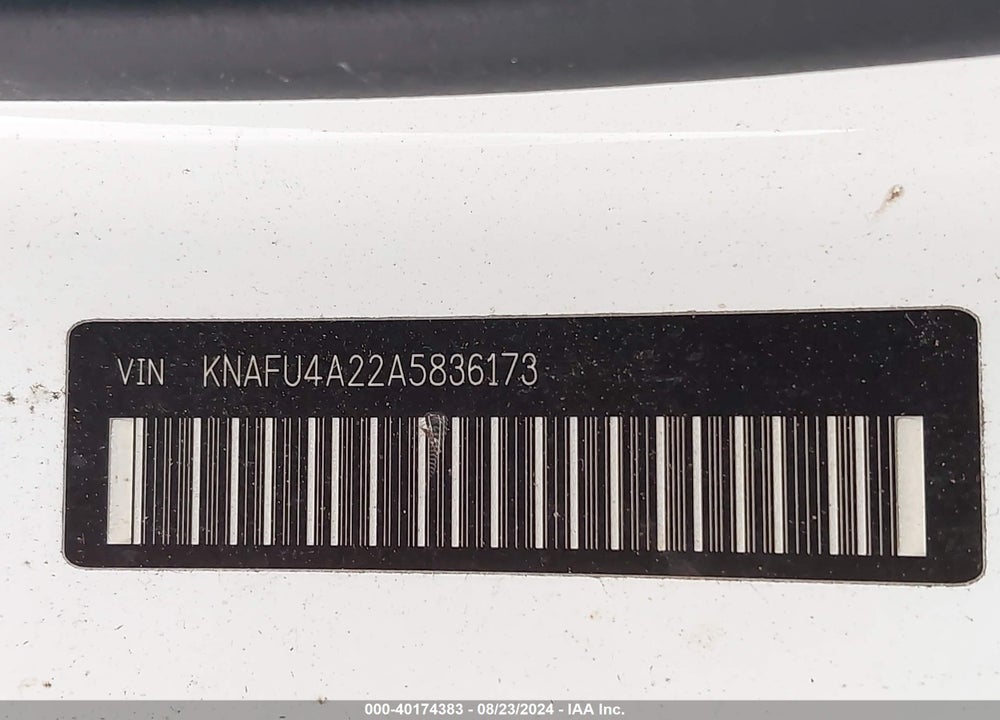 2010 KIA FORTE EX VIN: KNAFU4A22A5836173