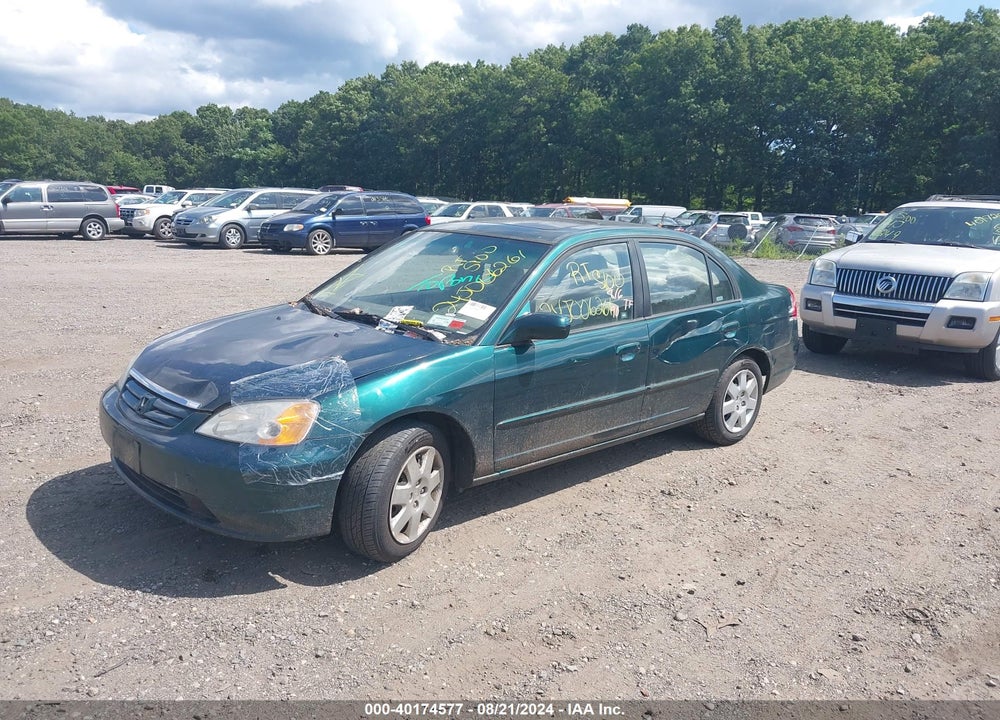 2002 HONDA CIVIC EX VIN: 2HGES26742H595807