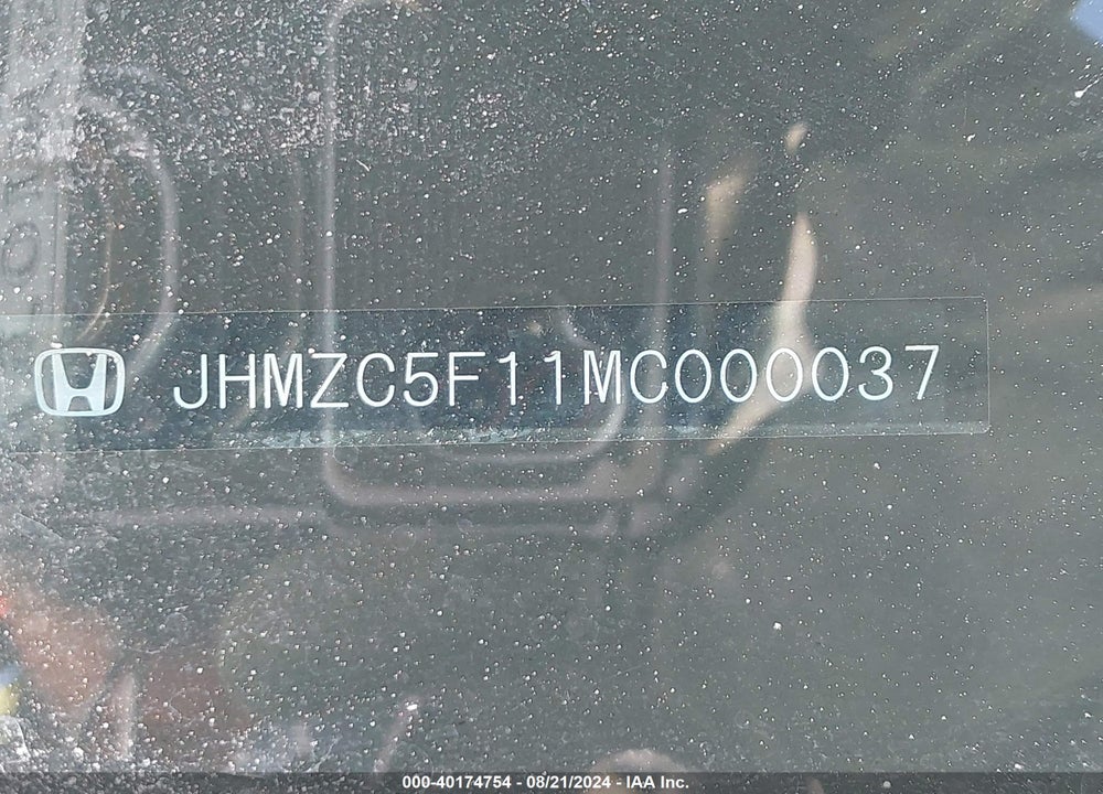 2021 HONDA CLARITY PLUG-IN HYBRID VIN: JHMZC5F11MC000037