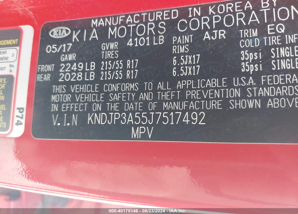 2018 KIA SOUL VIN: KNDJP3A55J7517492