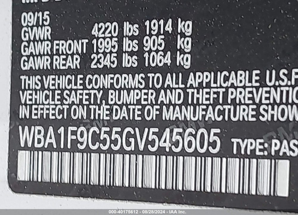 2016 BMW 228I VIN: WBA1F9C55GV545605