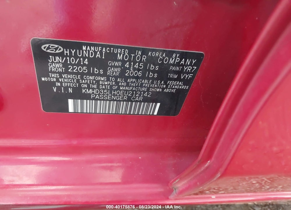 2014 HYUNDAI ELANTRA GT VIN: KMHD35LH0EU212142