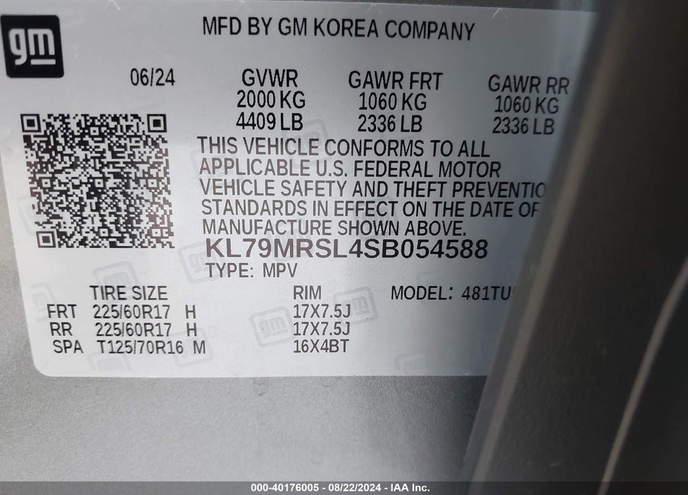 2025 CHEVROLET TRAILBLAZER AWD LT VIN: KL79MRSL4SB054588