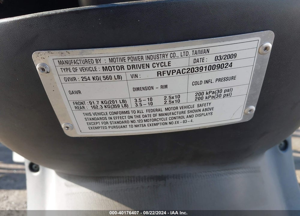 2009 GENUINE SCOOTER CO. BUDDY 125 VIN: RFVPAC20391009024