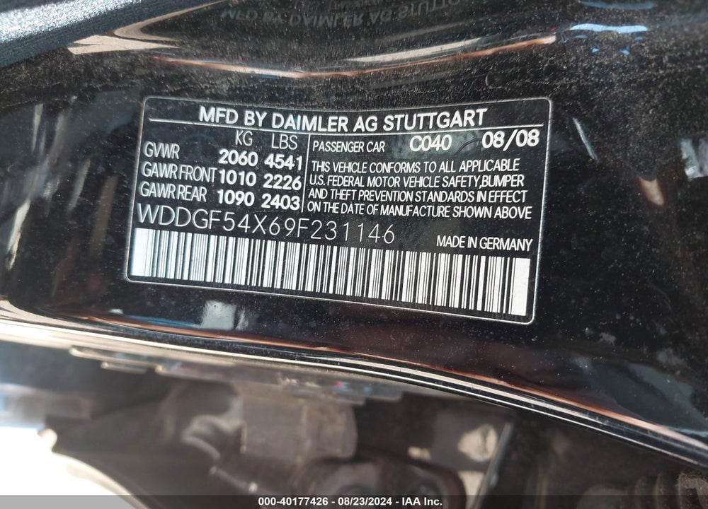 2009 MERCEDES-BENZ C 300 LUXURY/SPORT VIN: WDDGF54X69F231146