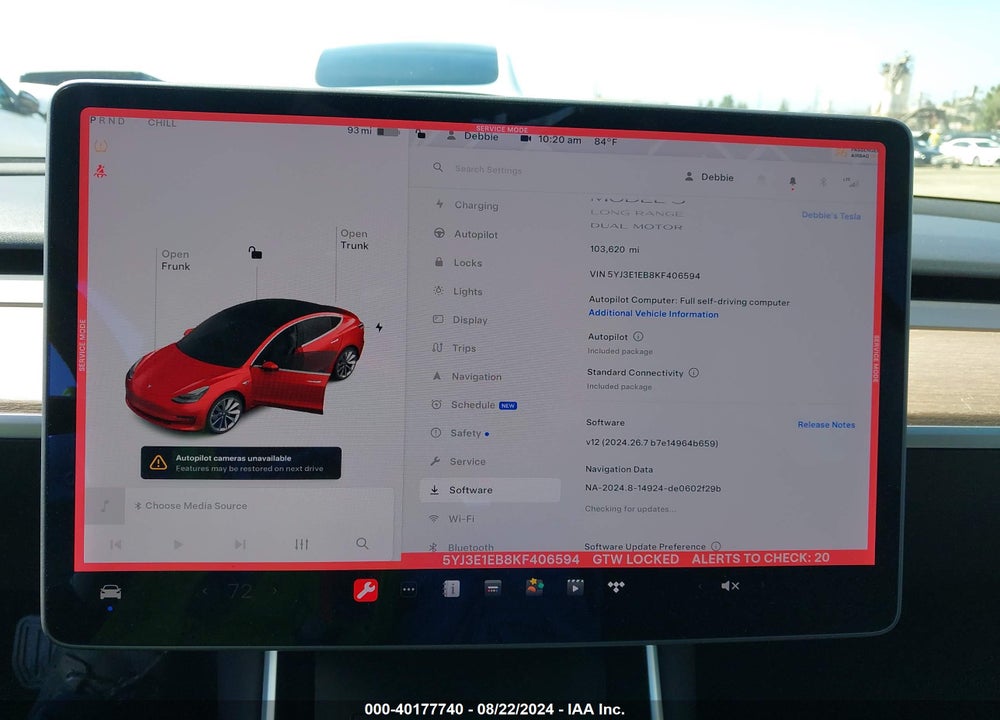 2019 TESLA MODEL 3 VIN: 5YJ3E1EB8KF406594