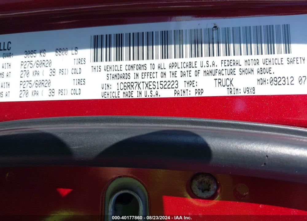 2014 RAM 1500 EXPRESS VIN: 1C6RR7KTXES152223