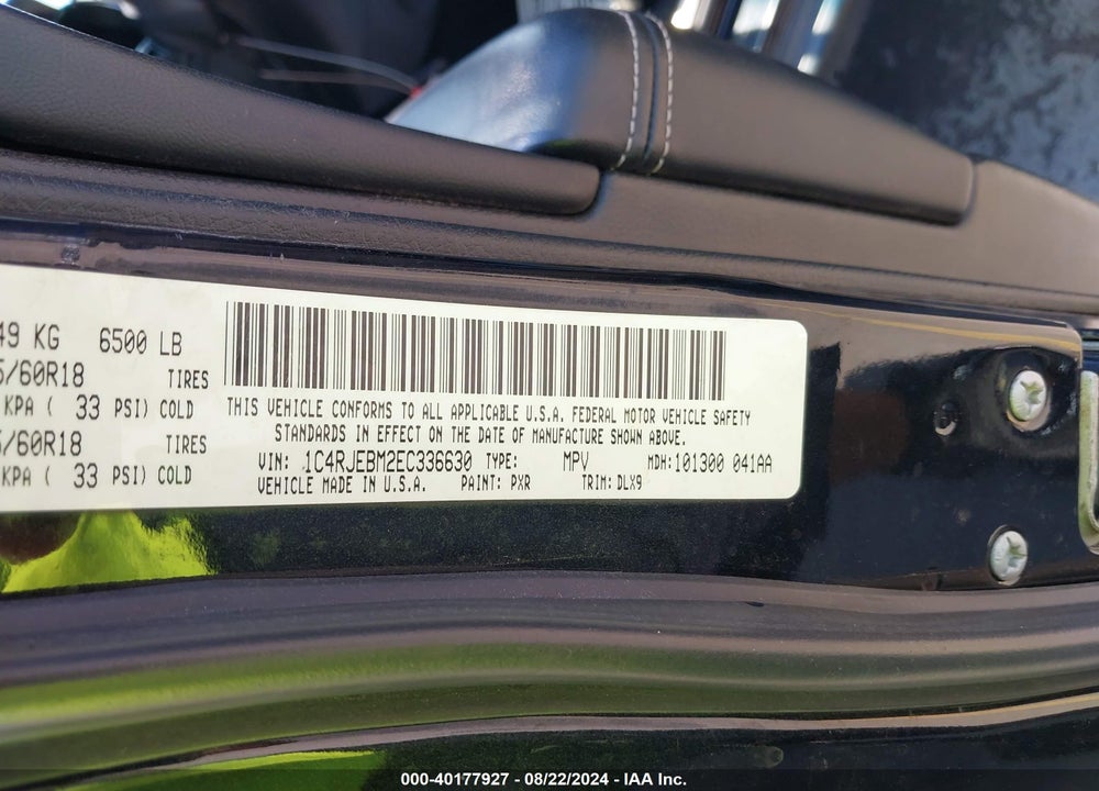 2014 JEEP GRAND CHEROKEE LIMITED VIN: 1C4RJEBM2EC336630