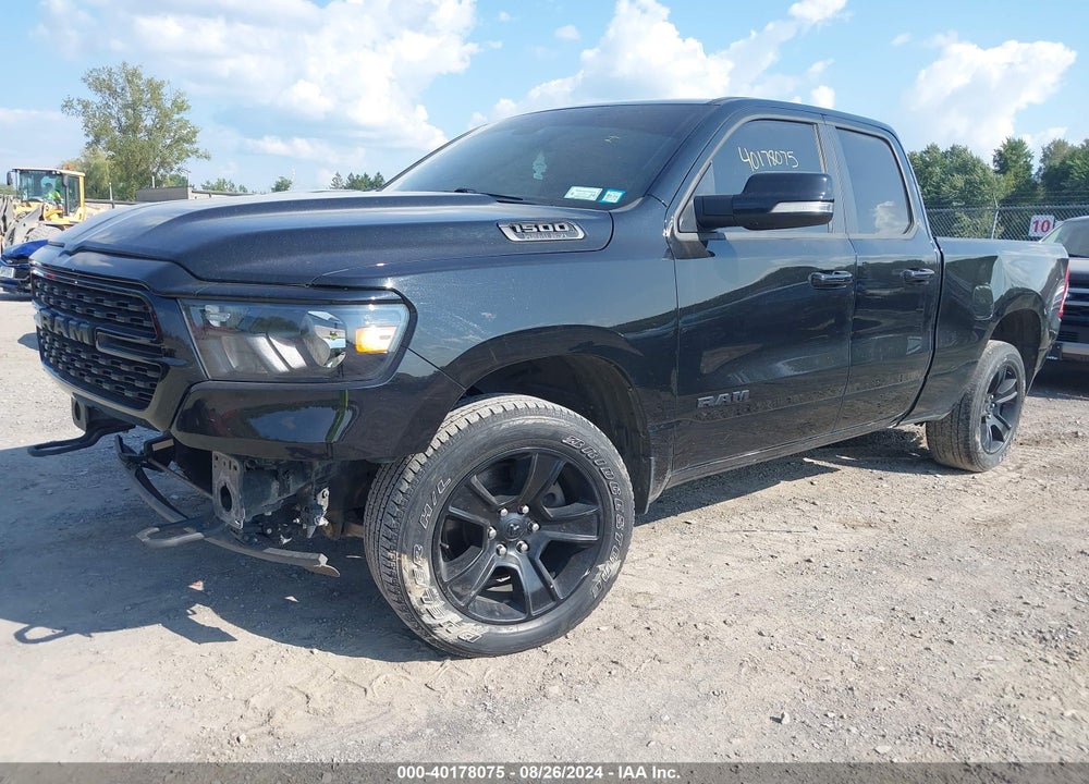 2022 RAM 1500 BIG HORN QUAD CAB 4X4 6'4 BOX VIN: 1C6SRFBT5NN163043