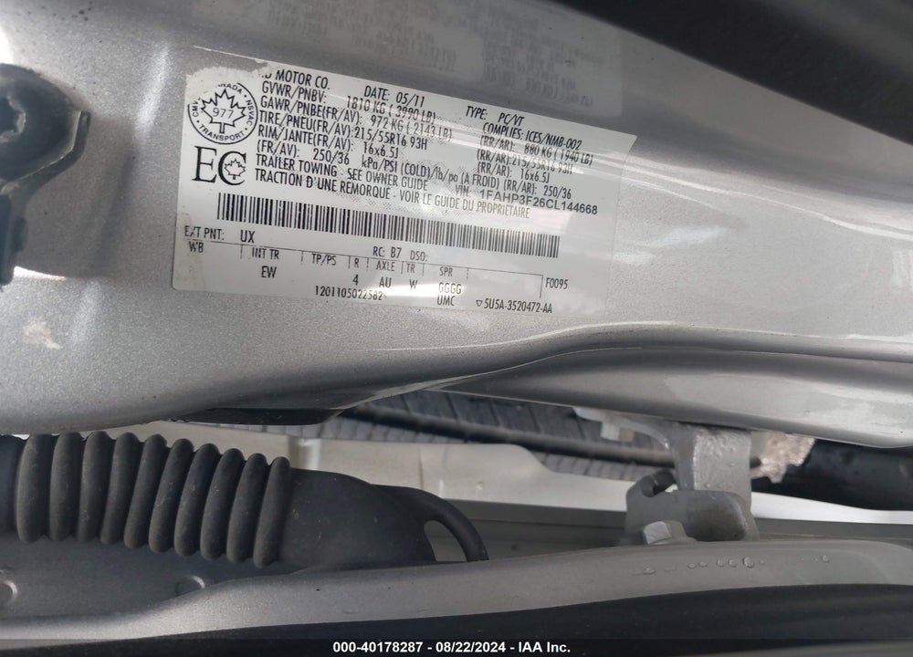 2012 FORD FOCUS SE VIN: 1FAHP3F26CL144668