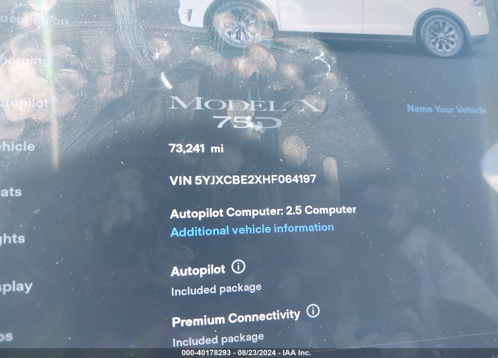 2017 TESLA MODEL X 100D/75D/90D VIN: 5YJXCBE2XHF064197
