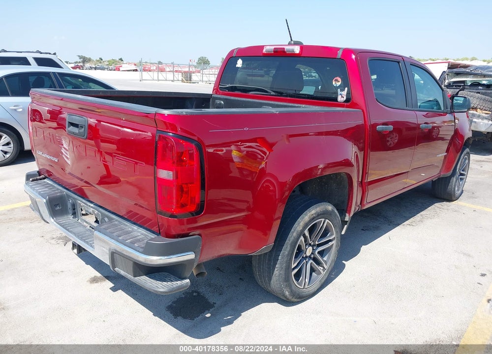 2021 CHEVROLET COLORADO 2WD SHORT BOX WT VIN: 1GCGSBEA7M1189638