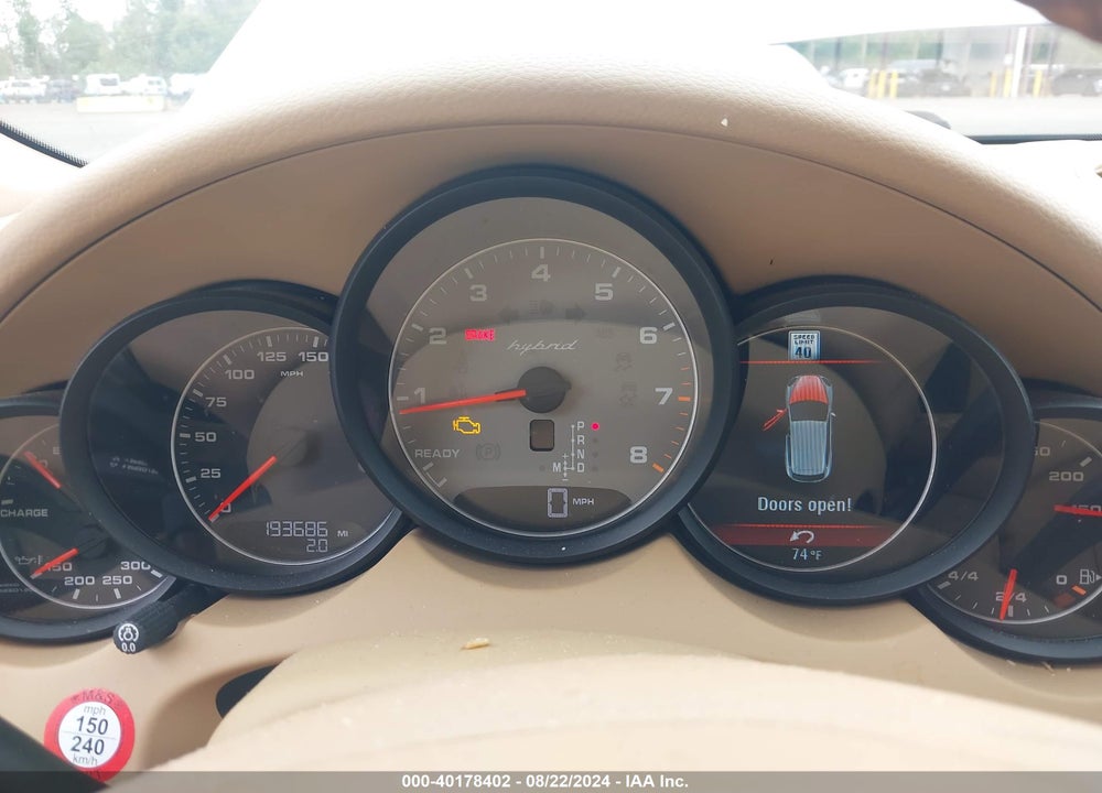 2012 PORSCHE CAYENNE HYBRID S VIN: WP1AE2A28CLA93949