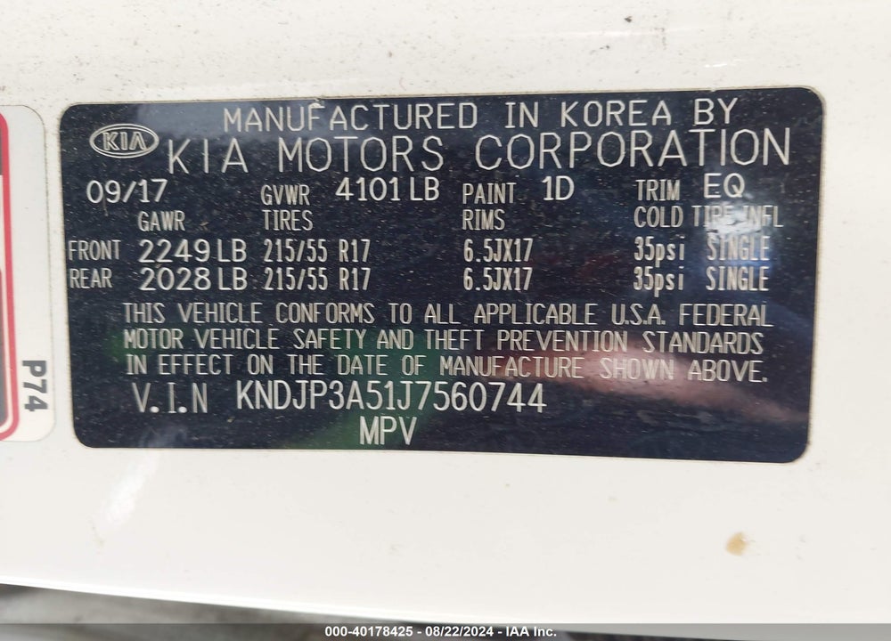 2018 KIA SOUL VIN: KNDJP3A51J7560744