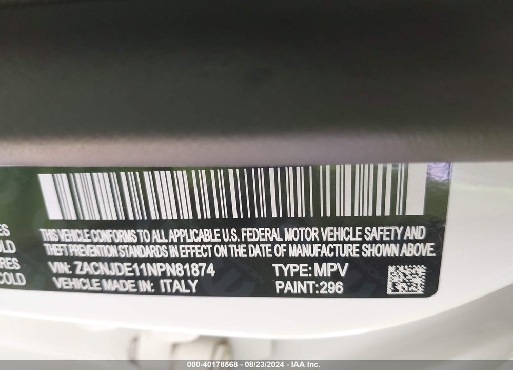2022 JEEP RENEGADE ALTITUDE 4X4 VIN: ZACNJDE11NPN81874