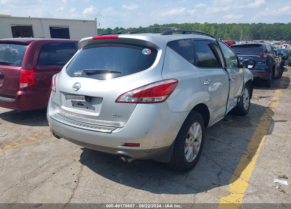 2011 NISSAN MURANO SV VIN: JN8AZ1MU2BW051761