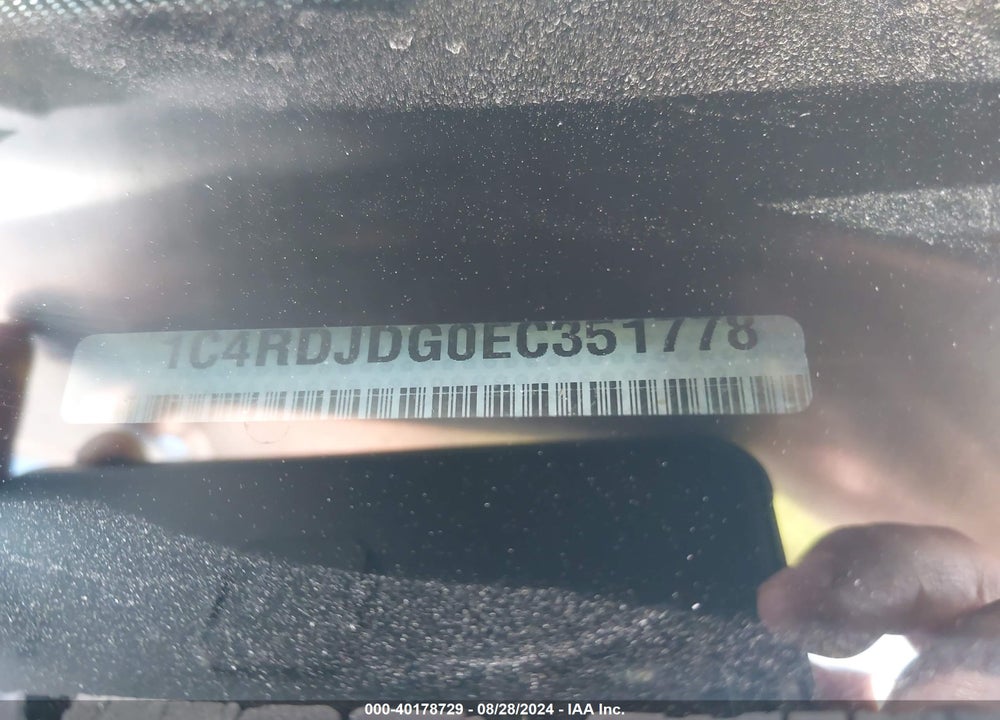 2014 DODGE DURANGO LIMITED VIN: 1C4RDJDG0EC351778