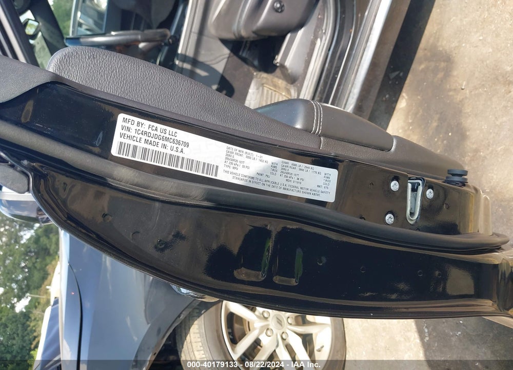 2021 DODGE DURANGO GT PLUS AWD VIN: 1C4RDJDG6MC636709