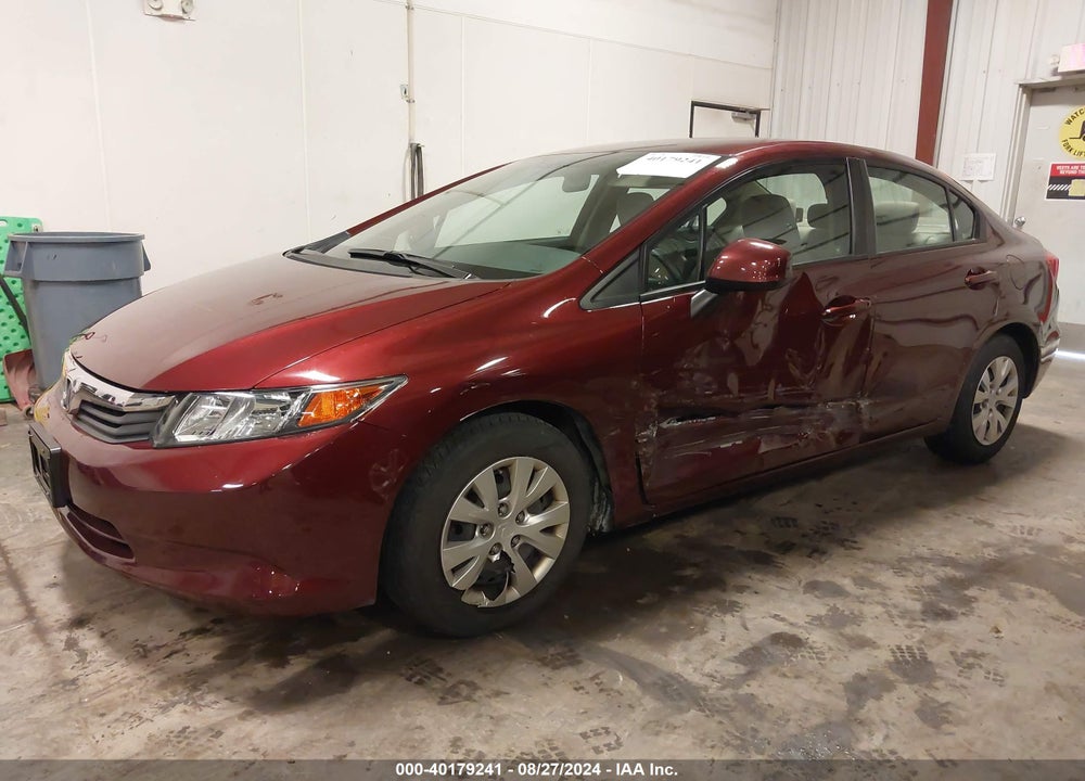 2012 HONDA CIVIC LX VIN: 19XFB2F51CE091147