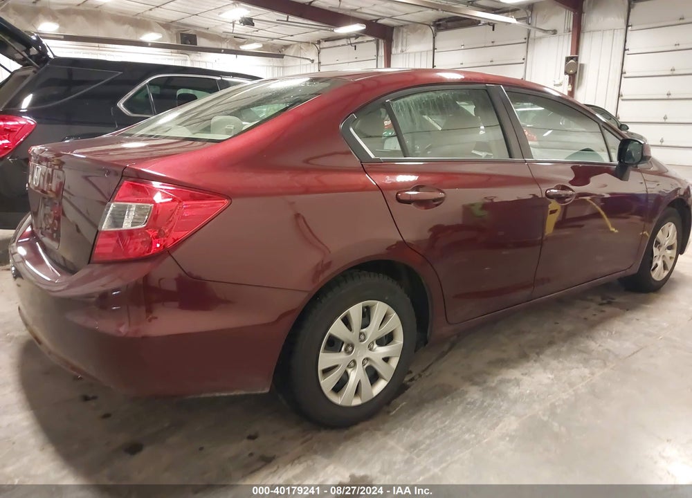 2012 HONDA CIVIC LX VIN: 19XFB2F51CE091147