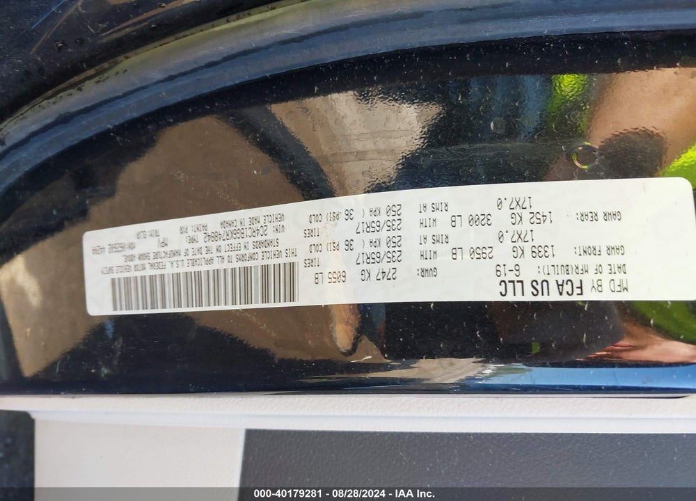 2019 CHRYSLER PACIFICA TOURING L VIN: 2C4RC1BG6KR748842