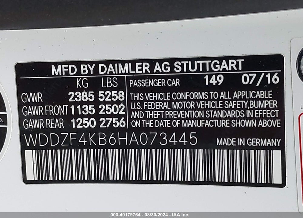 2017 MERCEDES-BENZ E 300 4MATIC VIN: WDDZF4KB6HA073445