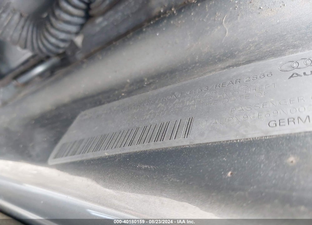 2009 AUDI S8 5.2 VIN: WAUPN94E69N002035