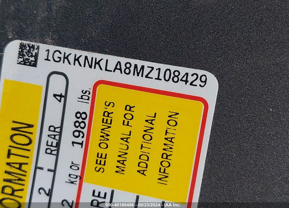 2021 GMC ACADIA FWD SLE VIN: 1GKKNKLA8MZ108429