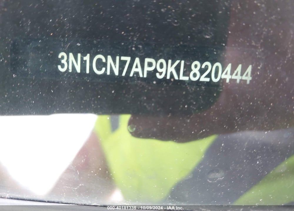 2019 NISSAN VERSA 1.6 SV VIN: 3N1CN7AP9KL820444