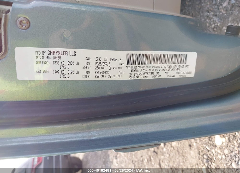 2009 VOLKSWAGEN ROUTAN SEL VIN: 2V8HW54X09R574921