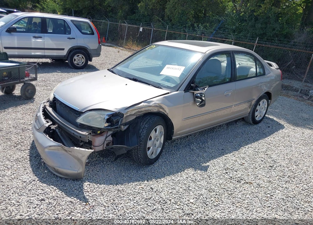 2001 HONDA CIVIC EX VIN: 1HGES26761L028225