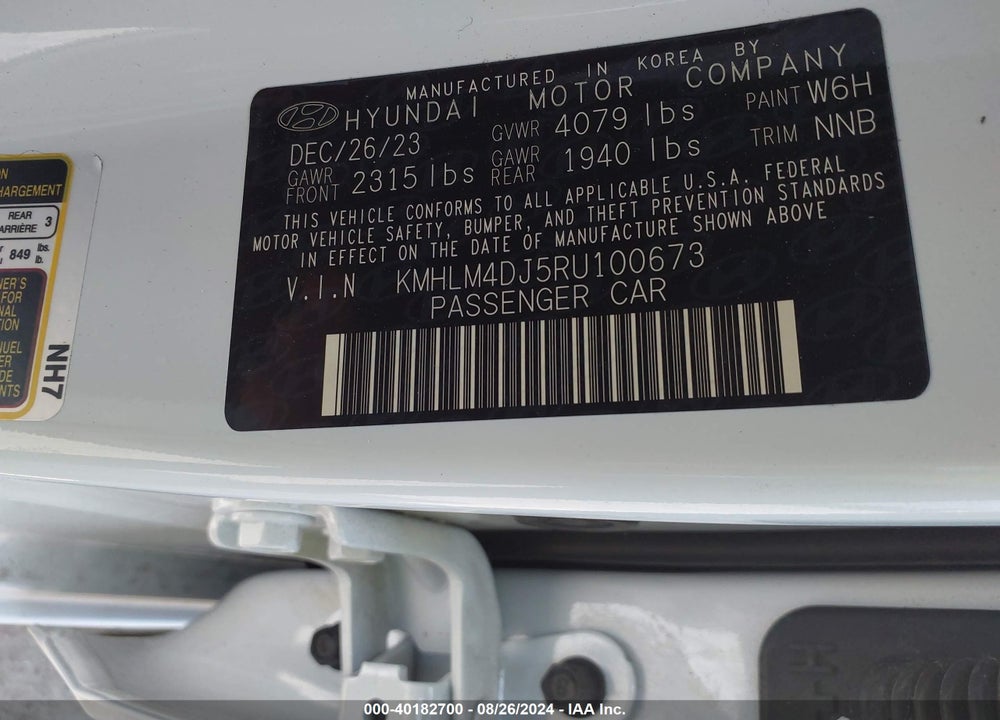 2024 HYUNDAI ELANTRA HYBRID BLUE VIN: KMHLM4DJ5RU100673