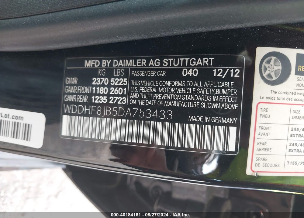 2013 MERCEDES-BENZ E 350 4MATIC VIN: WDDHF8JB5DA753433