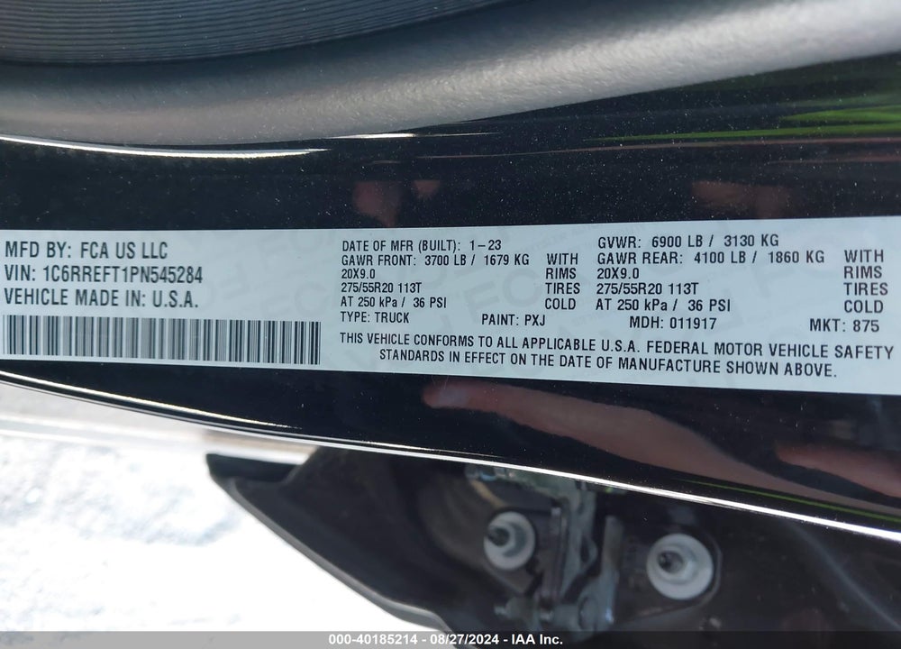 2023 RAM 1500 LONE STAR 4X2 5'7 BOX VIN: 1C6RREFT1PN545284